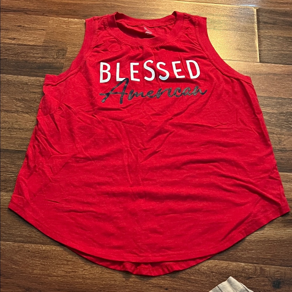 Blessed American Red Muscle Tee - Picture 1 of 2